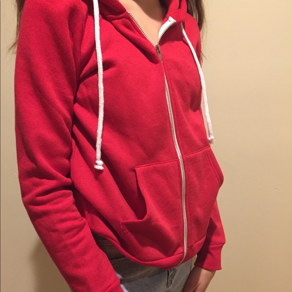 Red track full-zip vintage hoodie! 🏎🏁 - Picture 1 of 4